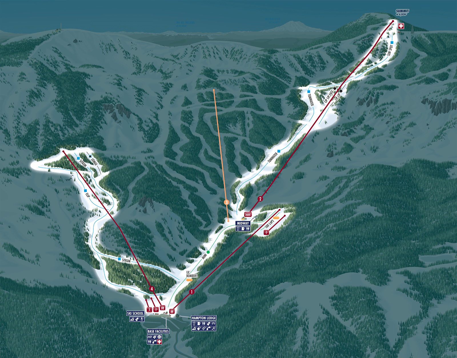 Mission Ridge Night Skiing Trail Map