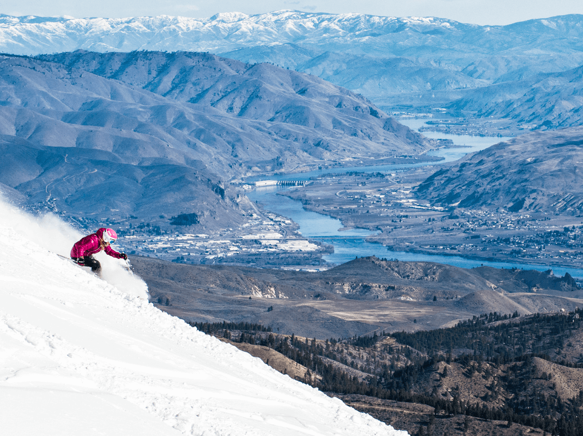 Mission Ridge ski run view of Wenatchee