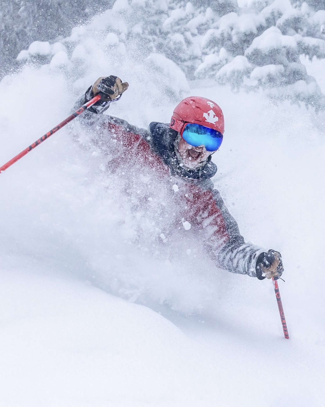 An image of a skier deep in powder at Mission Ridge