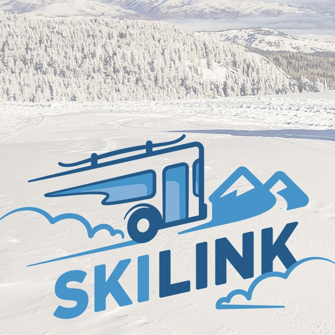 Image of the SkiLink logo over a view of Mission Ridge