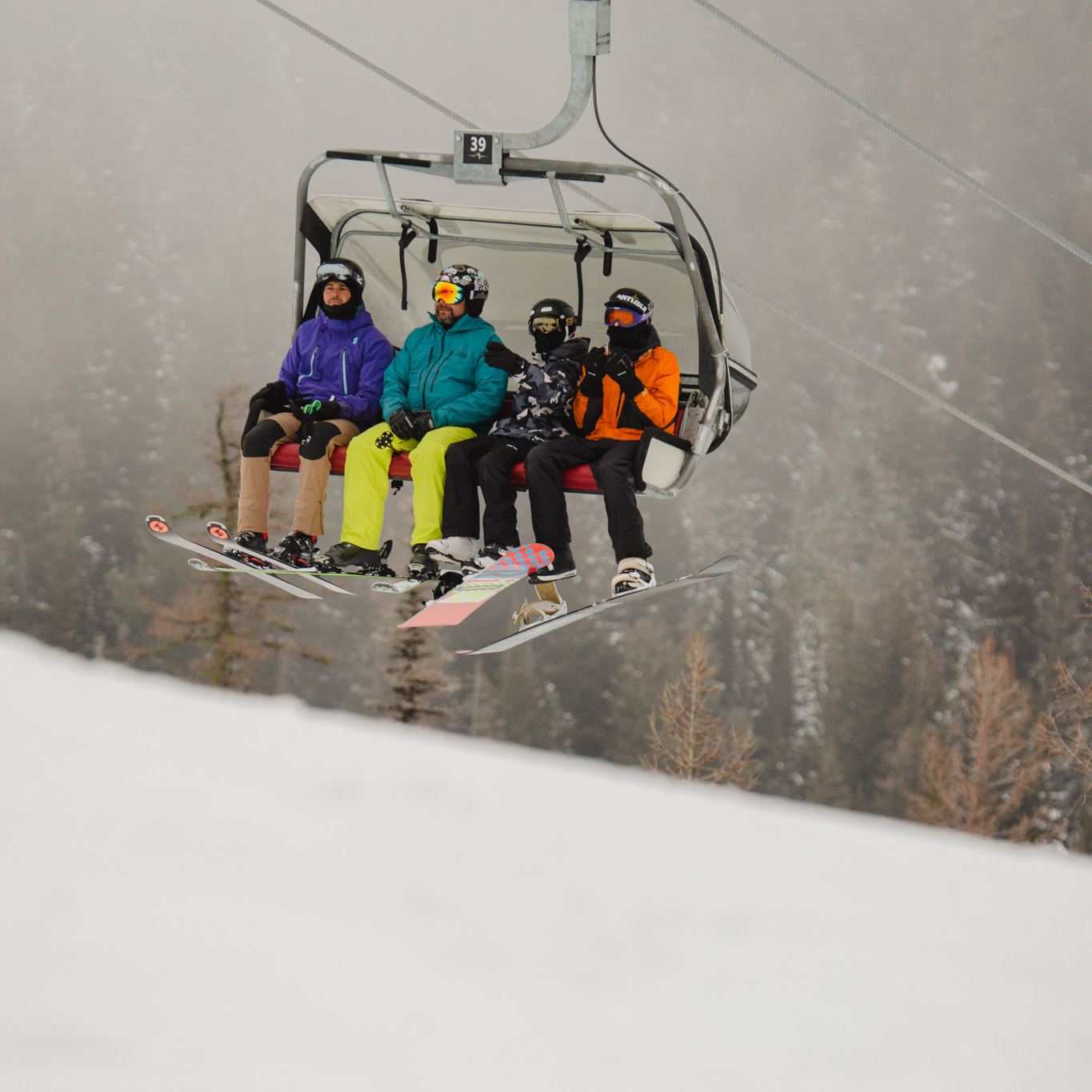 Chairlift ride on chair 2.
