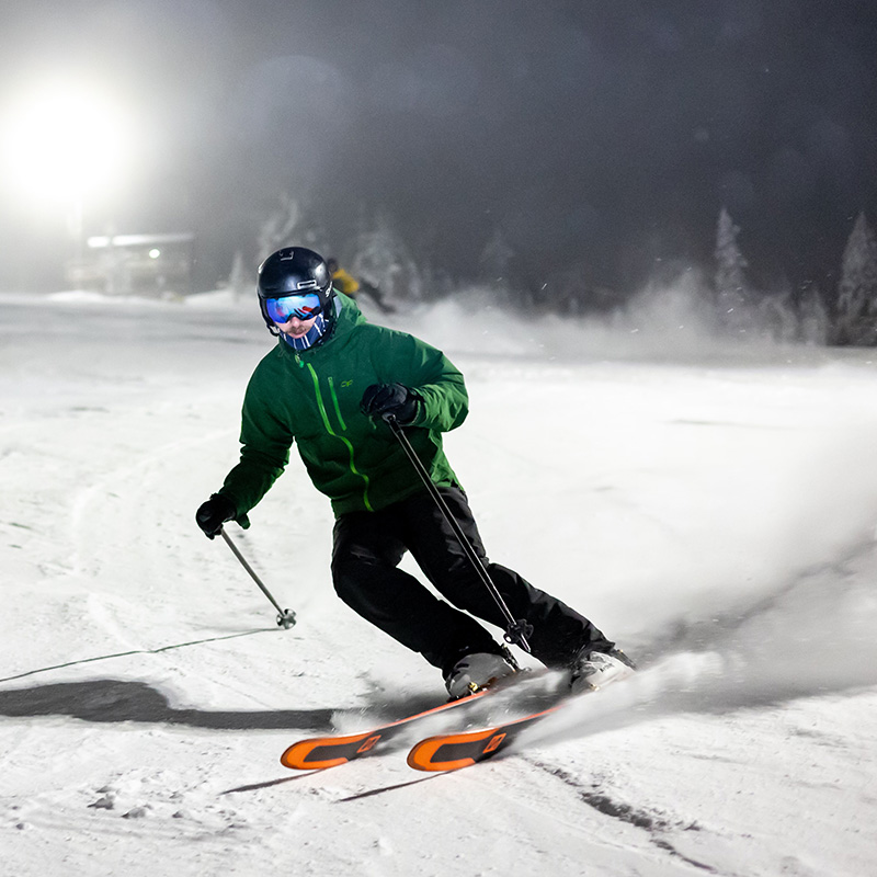 night skiing down Tumwater.