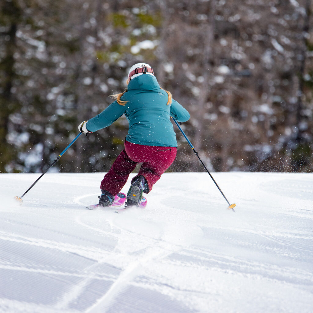 tele skier on Chair 3