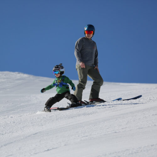 Father-son lesson on the summit