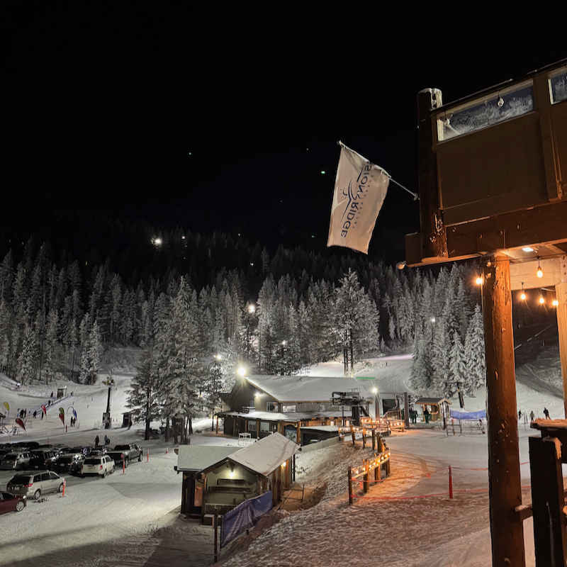 Mission Ridge Base Area at night