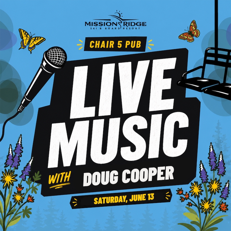Join us at Mission Ridge’s Chair 5 Pub for live music. Mountain vibes, food, drinks, and fun.