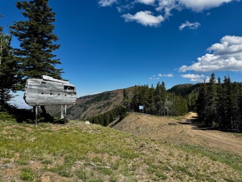 Mission Ridge summer view: Bomber wing and Mount Wenatchee in the back on a summer day.