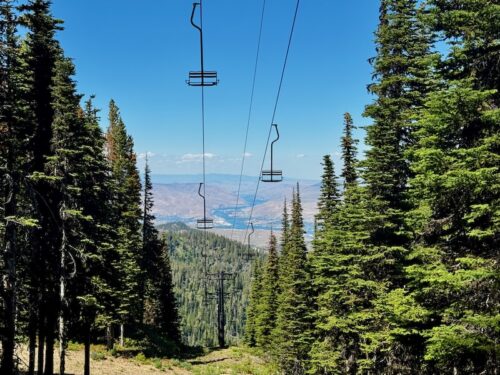 Mission Ridge Chair 3 in summer, looking toward the Wenatchee Valley.