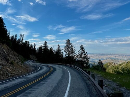 Squilchuck Road descends toward the Columbia Valley