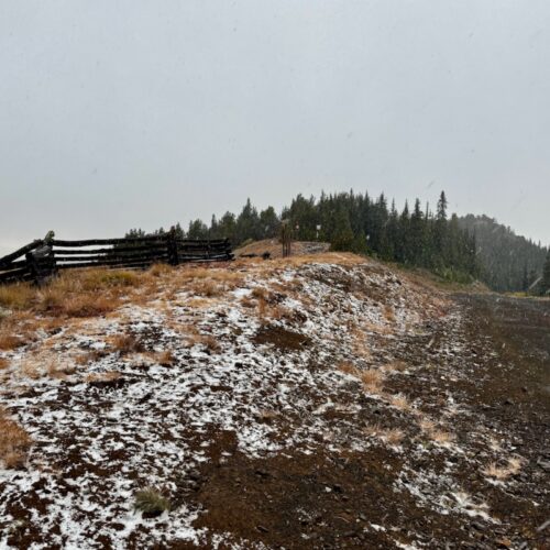 A slight snow accumulation on the upper slopes of Mission Ridge